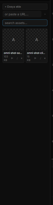 An audio card in the Files tab, with the ▶ and ♪ buttons on its bottom row