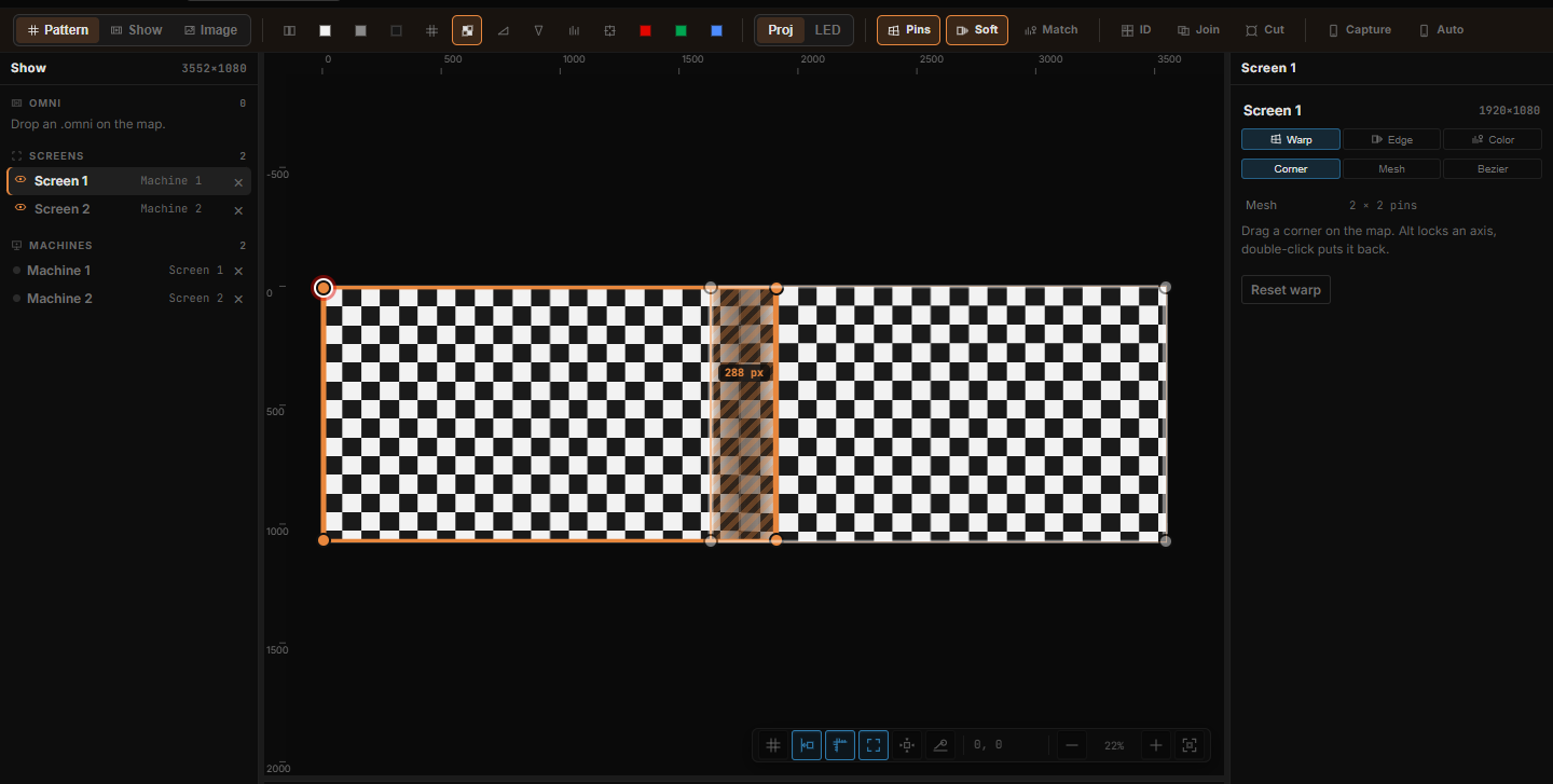 Blend mode — Pattern look, Check swatch, two overlapping screens