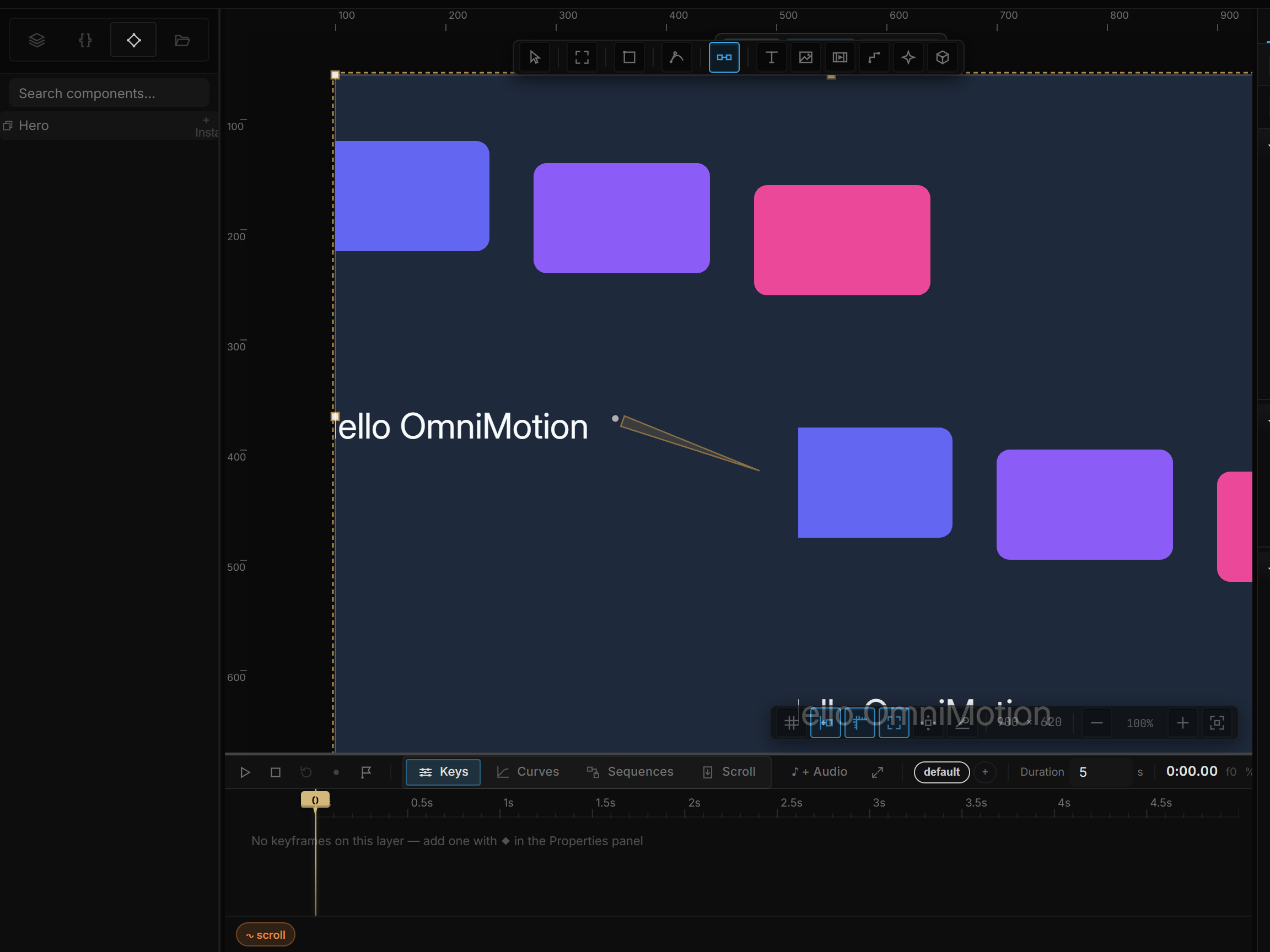 A master artboard and its instance side by side; the Components tab lists the master with its + Instance button