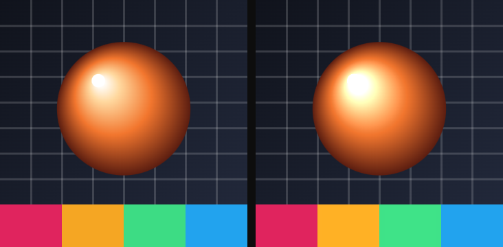 Before / after: Bloom on the sample image