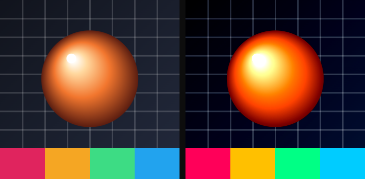 Before / after: Color grade on the sample image