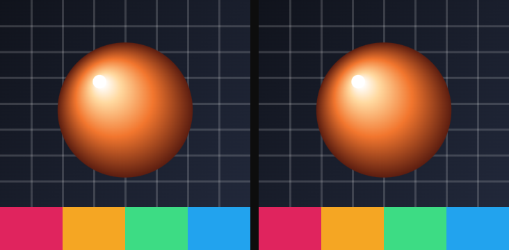 Before / after: Curves on the sample image