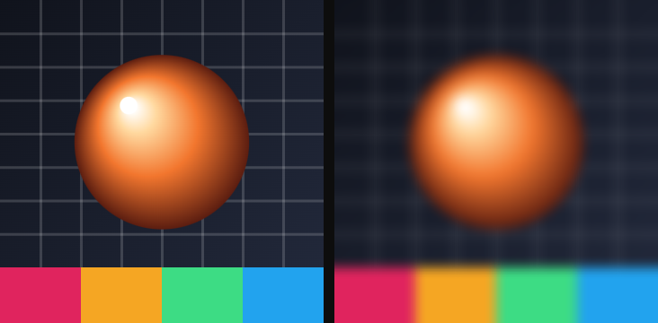 Before / after: Metaball on the sample image