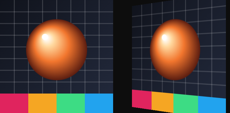 Before / after: Perspective 3D on the sample image