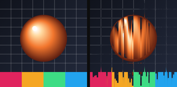 Before / after: Pixel sort on the sample image