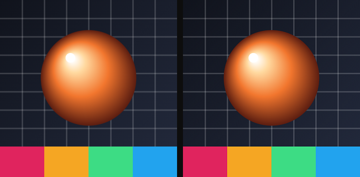 Before / after: Sharpen on the sample image