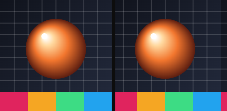 Before / after: Tile scroll on the sample image