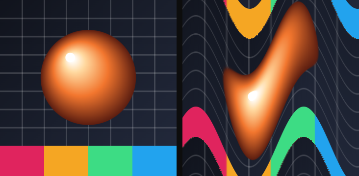 Before / after: Wave warp on the sample image