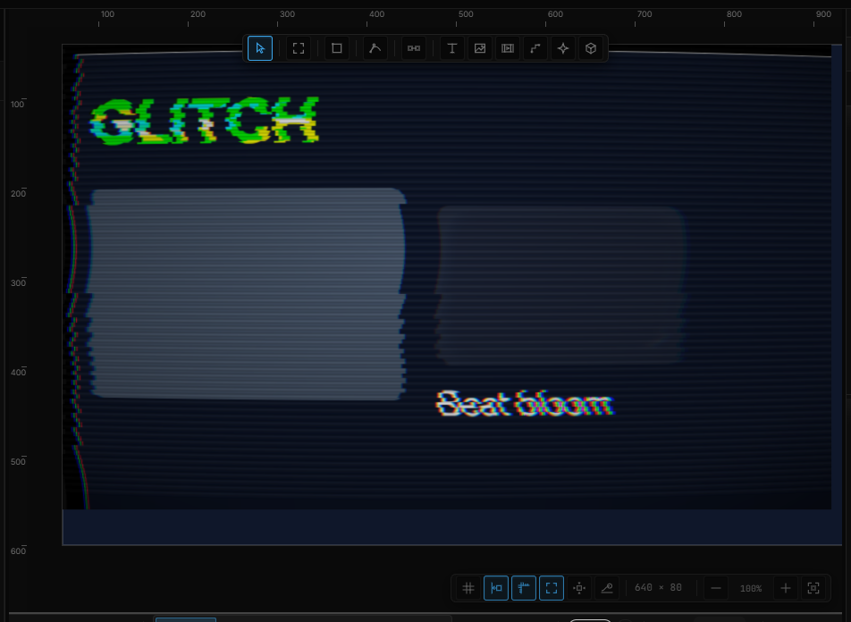 A heavy title with a light glitch, chromatic split and grain