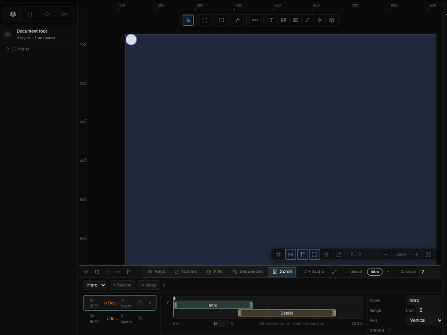 Adding two sections and dragging one along the scroll track