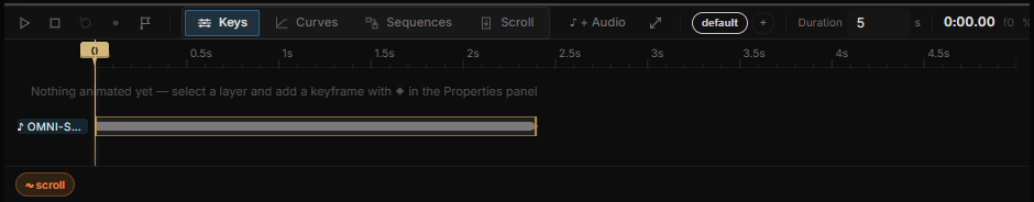 A clip row on the timeline: the ♪ label, the waveform, and the two edge handles on the selected clip