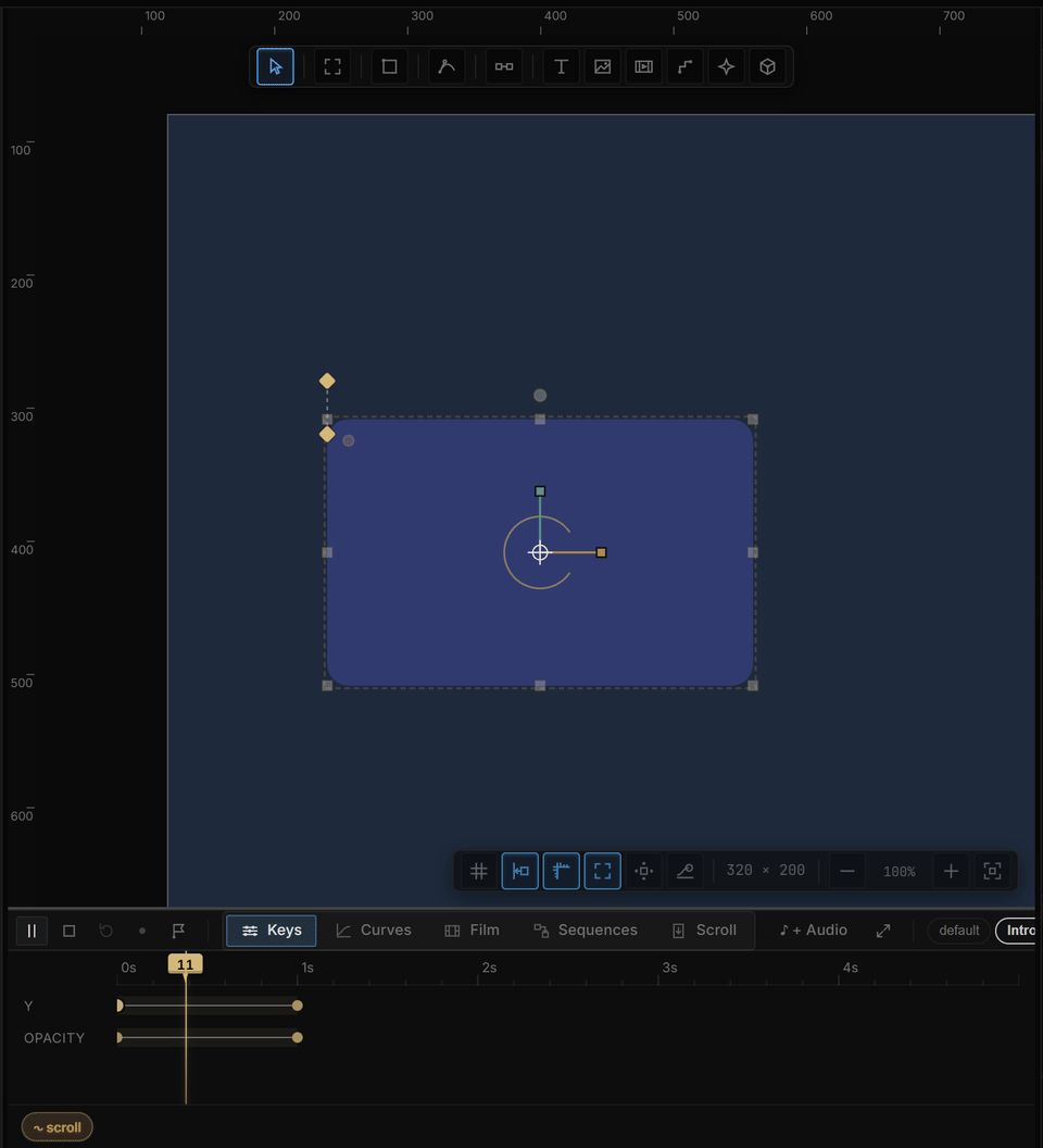 Right-clicking a keyframe opens the easing list